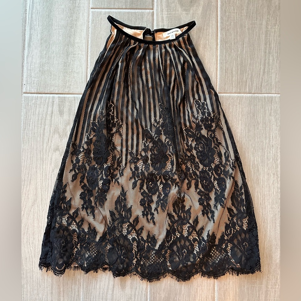 Max Studio Black Lace A-Line Skirt
